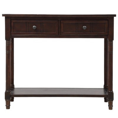 Console Table Traditional Design with Two Drawers and Bottom Shelf