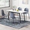 GlasFlength Dining Sets, Modern Plastic Stackable Dining Chair Set of 4 with Metal Legs for Indoor or Outdoor, Gray, 17.7"*16.1"*33.3" - 3 of 4