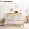 coucheta Solid Wood Full Bed Frame with Natural Rattan Headboard, Platform Bed Frame Full Size with LED Lights, Mattress Foundation - 4 of 4