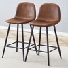 NicBex Set of 2 Bar Stools for Kitchen Island,Integrated Design Counter Bar Stools with Back and Metal Legs,Bar Chairs for Dining Rooms,Kitchens - 2 of 4