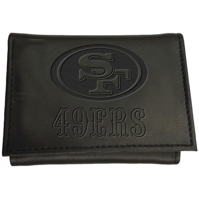 Evergreen NFL San Francisco 49ers Black Leather Trifold Wallet Officially Licensed with Gift Box