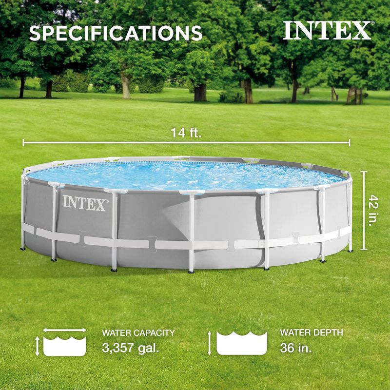 Intex 26719EH 14ft x 42in Prism Frame Above Ground Swimming Pool with Pump, 2 of 7