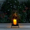 Alpine Corporation 25" Large Bronze Rectangular Candle Holder Indoor Outdoor Decorative Lantern Clear: Glass & Iron, No Battery Required - 4 of 4