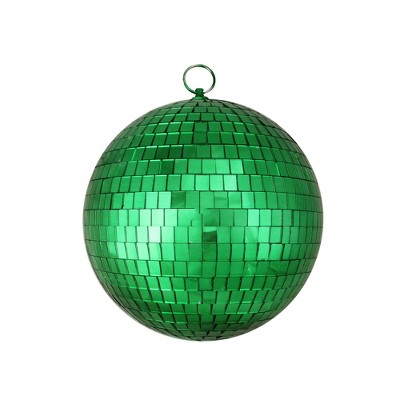 Northlight 8" Mirrored Glass Disco Ball Christmas Ornament - Green