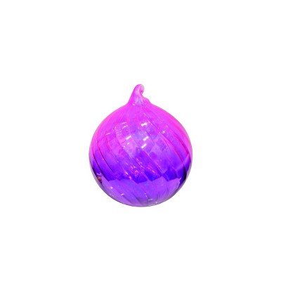 Season's Designs Christmas Tree 80Mm Glass Top Glass Ornament Pink / Purple D