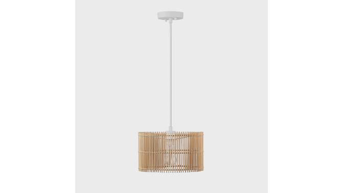 Tammi 1-Light Pendant Lighting with Natural Bamboo Shade - Globe Electric, 2 of 11, play video