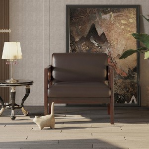 Accent Chair Wide Armchair Single Sofa Upholstered Chair Solid Wood Frame For Living Room, Bedroom, Lounge 30.7"Wx29.4"Dx35.5"H - 1 of 4