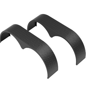 Tandem Trailer Fenders Double Axle, 2 Pack Fit for 13-15 Inch Wheels, Teardrop Enclosed Trailer Fenders Replacement for Car Hauler, Utility Trailer - 1 of 4