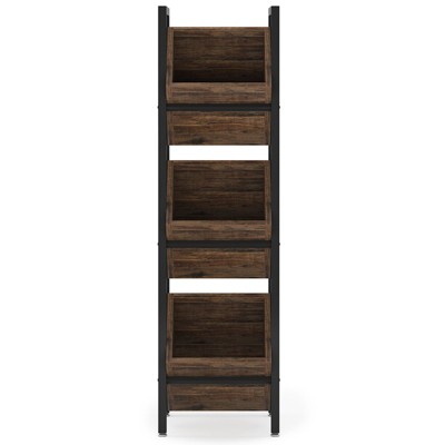 SEVOBAL Racks Multi-Purpose Compact Corner Organizer 3 Tier Vertical Basket Stand Multipurpose Displa for Rooms, Black, 14.57"*11.81"*51.18"