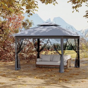 10x10Pop Up Instant Gazebo Tent for Backyard, Pop Up Gazebo With Mosquito Netting, Outdoor Canopy Gazebos Waterproof With Portable Carrying Bag - 1 of 4