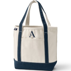 Lands' End Pre-Monogrammed Letter Canvas Tote Bag - 1 of 3