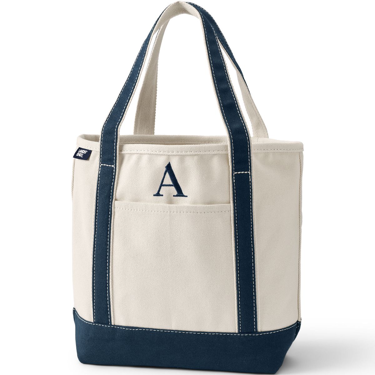 Lands' End Pre-Monogrammed Letter Canvas Tote Bag - thumbnail 4