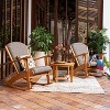 Cambridge Casual Auburn Upholstered Teak Outdoor Rocking Chair: Weather-Resistant with Foam Cushion, Galvanized Steel Hardware - 2 of 4