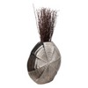 Modern Metal Shell-Patterned Vase Perfect for Home, Office, Bedroom, or Table Decor - Contemporary House Centerpiece That Reflects Style - 14" Silver - 4 of 4
