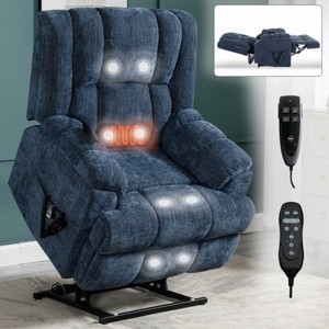 Chenille Power Lift Recliner Chair, Dual Motor Electric Recliner with Heat and Massage, Infinite Position for Elderly Living Room-Koiai - 1 of 4