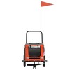 vidaXL Pet Bike Trailer Orange and Black Oxford Fabric and Iron 48" x 20.5" x 20.9" - 4 of 4