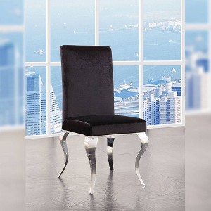 Acme Furniture Fabiola Dining Chair Black Fabric/Stainless Steel - 1 of 4