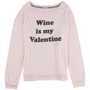 P.J. Salvage Womens Wine Is My Valentine Pajama Sleep T-shirt - 1 of 2