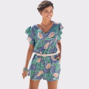 Women's Floral Cut Out Romper - LASCANA - 1 of 4