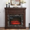 Gulches 41 in Freestand ing MDF Mantel plus 23 in Electric Fireplace  insert Cherry 1400W Remote Timer LED Flame 1pc Complete Set - 2 of 4
