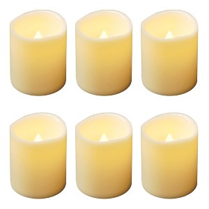 LumaBase Battery-Operated LED Mini Pillar Candles - Set of 6 - 1 of 4