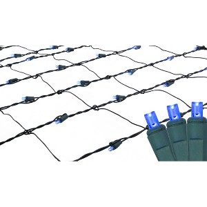Northlight Net Style LED Tree Trunk Wrap Christmas Lights - 4' x 6' - Blue - Green Wire - 1 of 4