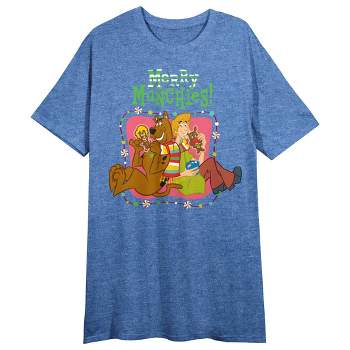 Scooby Doo "Merry Munchies" Women's Royal Blue Short Sleeve Sleep Shirt
