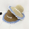 Anna-Kaci Women's Straw Sun Hat with Gingham & Lace Trim - 4 of 4