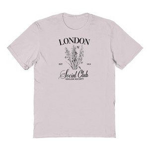 Rerun Island Women's London Social Club Short Sleeve Oversized Graphic Cotton T-Shirt - 1 of 3