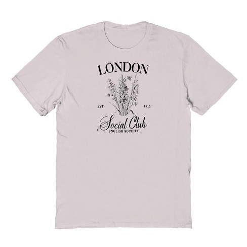 Rerun Island Women's London Social Club Short Sleeve Oversized Graphic Cotton T-Shirt - image 1 of 3