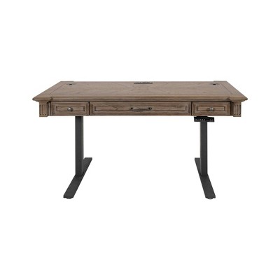 Bristol Traditional Wood Electronic Sit/Stand Desk Light Brown - Martin Furniture