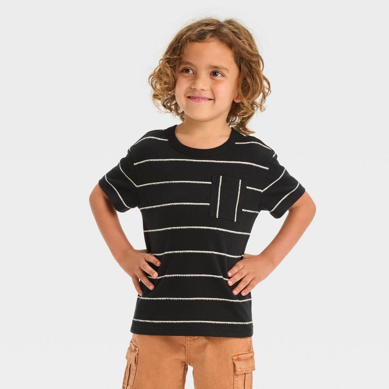 Toddler Boys' Striped Short Sleeve Pocket T-Shirt - Cat & Jack™, 1 of 4