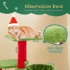 phiestina 32in Cat Scratching Posts Tower, Christmas Themed Plush Cat Tree with Hammock, Cat Massage Brush, Activity Center for Indoor Cats - 4 of 4