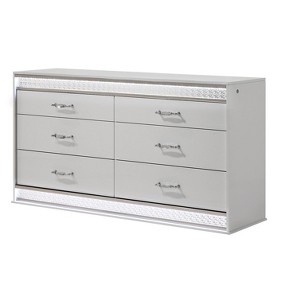 Glam Modern Style 6- Drawer Dresser Made with Wood in White (INCLUDES DRESSER ONLY) same asG150108642 (B is NJ inventory, G is CA inventory,) - 1 of 1