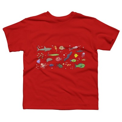 Boy's Design By Humans Funny sea creatures cartoon illustration By thefrogfactory T-Shirt