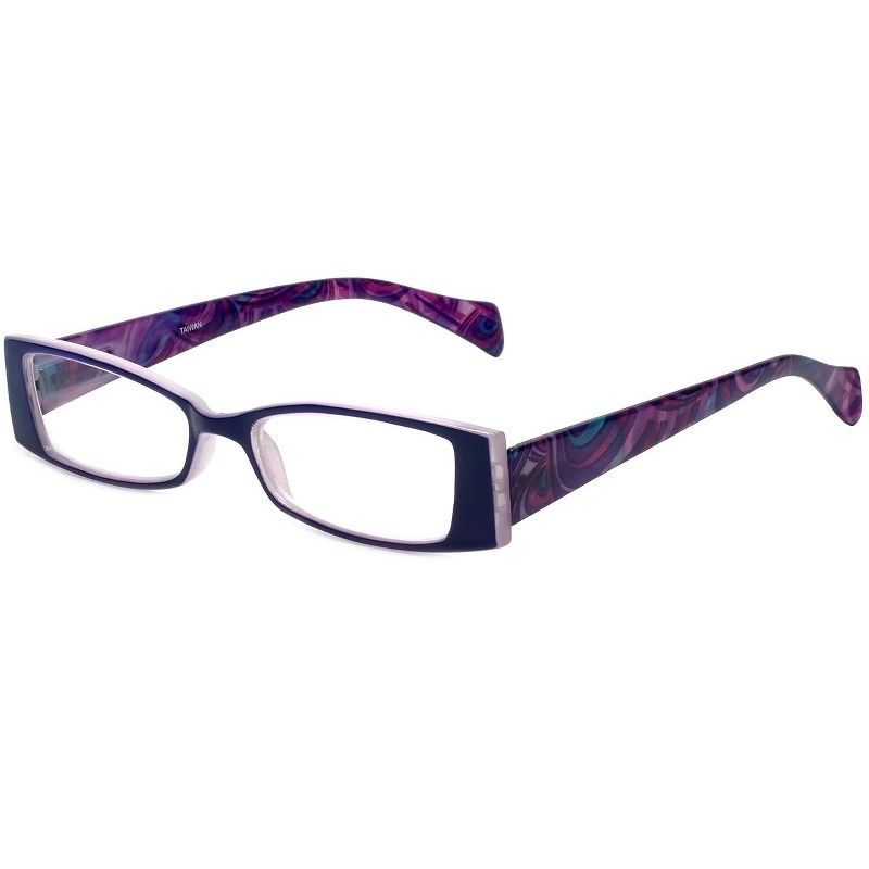 Calabria Victoria Spring Hinge Designer Reading Glasses&Match Case Purple +1.50, 1 of 6