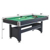 6-FT Pool Table with Table Tennis Top, 2-in-1 Multi Game Table with Net, 2 Table Tennis Paddles , 2 Balls and 2 Wood Cues, 15 Balls + 1 White Ball - 3 of 4