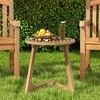 ResenkosSofa Table, End Table, Side Table,Teak Wood Side Table Round Sofa End Table with Slatted Tabletop Brown - 2 of 4