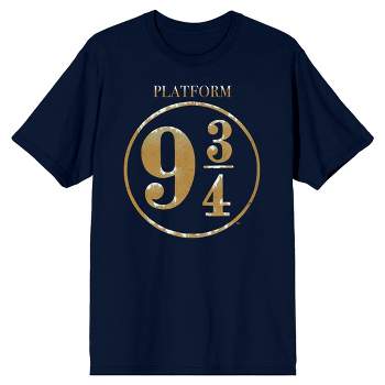 Harry Potter Hogwarts Express Platform 9 3/4 Men's Navy Graphic Tee Shirt