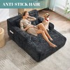 Vynxaria Chenille Lazy Sofa Chaise Longue Armchair with 3 Pillows for Ultimate Comfort - 4 of 4