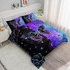 Boersma Butterfly Comforter Set Blue Black Symmetrical Butterfly Printed Bedding Set with 1 Comforter and 2 Pillowcases for Boys and Girls Bedroom - 3 of 4