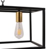 YANSUN 3-Light Matte Black Farmhouse Kitchen Island Pendant Lighting, Modern Rectangular Chandeliers for Dining Room Foyer - 4 of 4