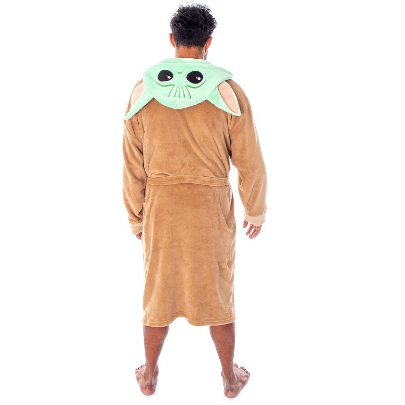 Star Wars Baby Yoda The Child Adult Costume Plush Robe Beige, 5 of 6