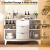 Sideboard Buffet Cabinet, 47.2in Fluted Accent Storage Cabinet with 3 Drawers 2 Doors - White for Kitchen Living Room Entryway - 2 of 4