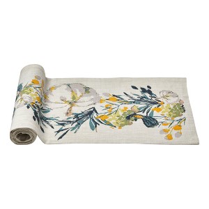 tagltd 14.5" x 72" Heirloom Pumpkin & Gourd Cotton Machine Washable Table Runner - 1 of 2