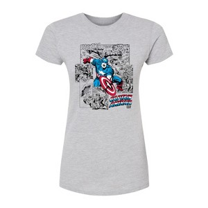Women's - Marvel - Captain America Jump Fitted Graphic T-Shirt - 1 of 2