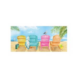 Evergreen Beach Chairs Sassafras Indoor Outdoor Switch Doormat 1'10"x10" Multicolored - 1 of 4