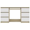 vidaXL Writing Desk White and Sonoma Oak 55.1 in.x19.7 in.x30.3 in. Engineered Wood - 4 of 4