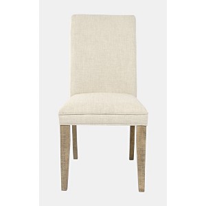 Jofran,Modern Rustic Distressed Solid Wood Upholstered Parsons Dining Chair (Set of 2) - 1 of 4