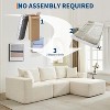 Coucheta 109" Cloud Sofa L-Shaped Sectional, Frameless Couch & ,Skin-Friendly Corduroy Fabric for Living Room, Left/Right Facing Chaise - 4 of 4